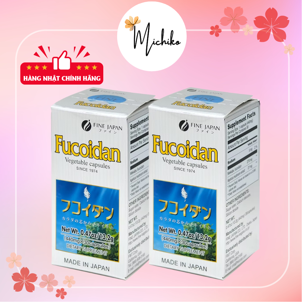 Tảo Okinawa Fucoidan Xanh Nhật Bản hỗ trợ ung thư Fine Japan fucoidan (Hộp 30 viên)