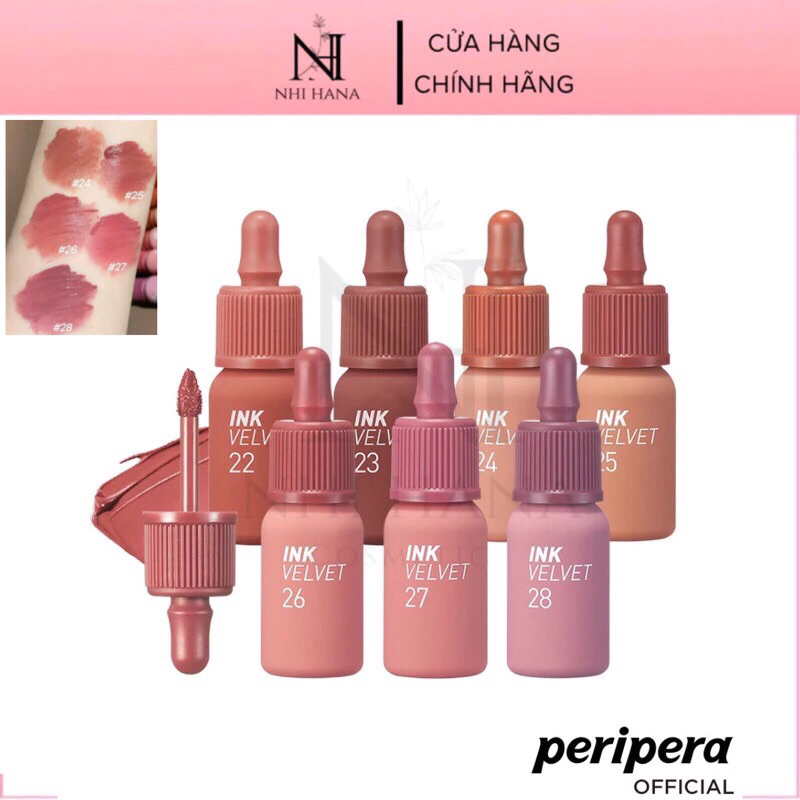 [Chính Hãng] Son Kem Lì PERIPERA INK VELVET Tint Màu 24 25 26 27 28
