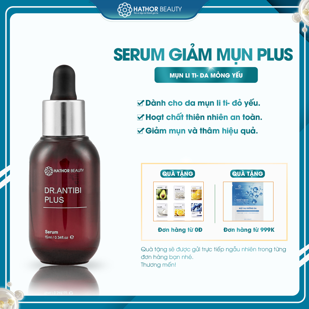 Tinh Chất giảm mụn mờ thâm thu nhỏ lỗ chân lông hiệu quả Dr.Antibi Plus Hathor Beauty 15ml