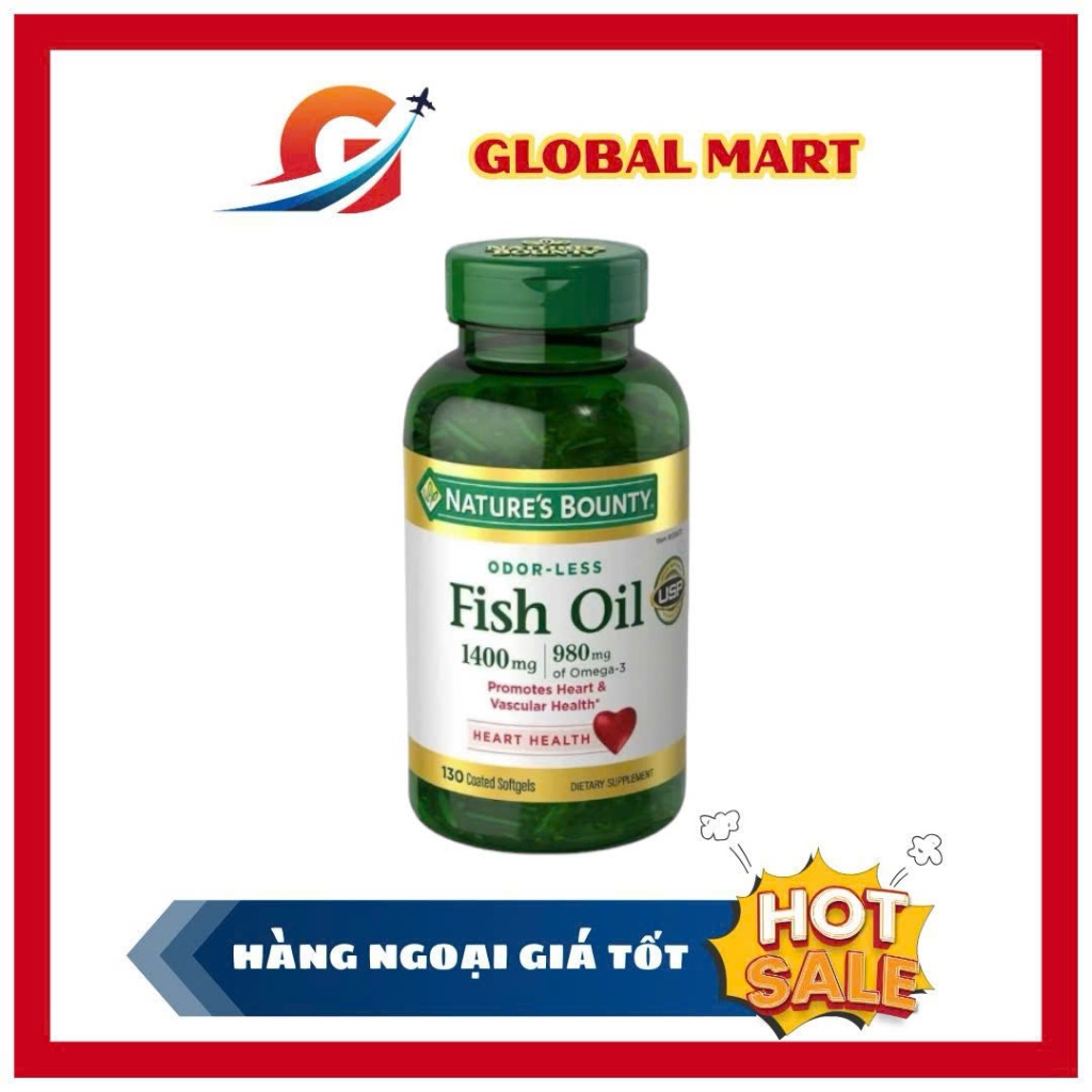 Viên uống dầu cá Fish Oil Nature Bounty 1400mg 130 viên