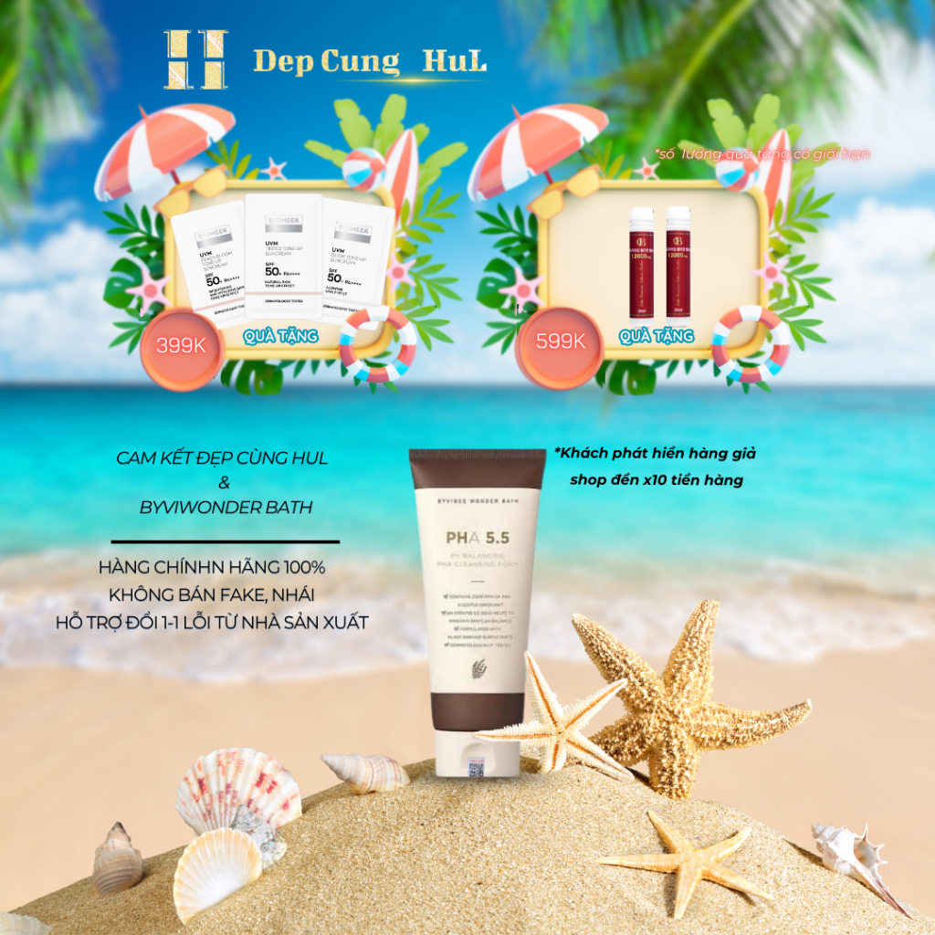 [CHÍNH HÃNG/ NHẬN QUÀ TỪ ĐƠN 2 LỌ ] Sữa Rửa Mặt Byvibes Wonder Bath PHA 5.5 130ml