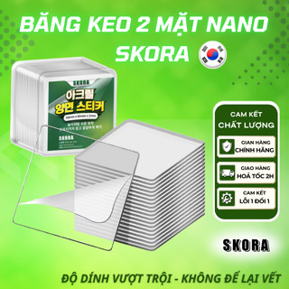 Băng keo 2 mặt nano siêu dính Skora băng dính 2 mặt trong suốt thương hiệu Hàn Quốc dán trên mọi bề mặt