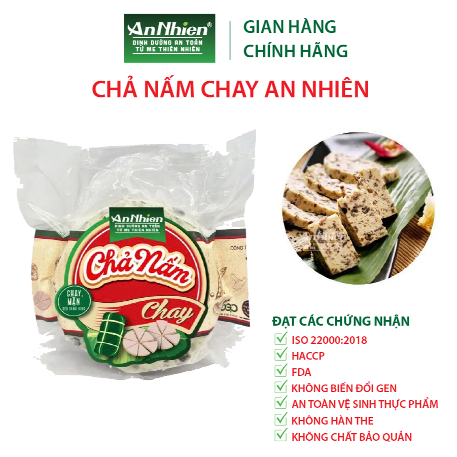 Chả Nấm Chay An Nhiên 250g, Thực Phẩm Thuần Chay, Chả Chay