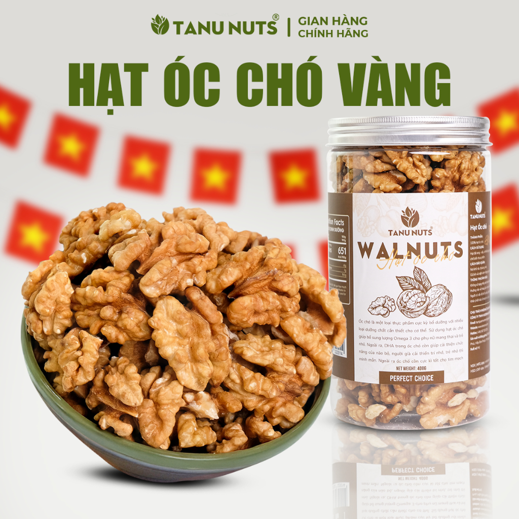 Nhân hạt óc chó tách vỏ TANU NUTS, hạt ngũ cốc dinh dưỡng cho bà bầu, ăn kiêng, giảm cân