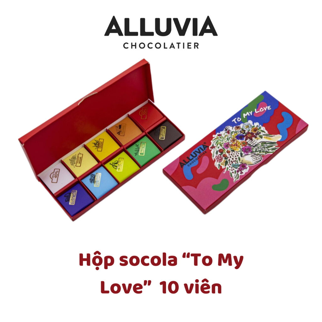 Hộp quà tặng socola tình yêu To My Love 10 viên chocolate Alluvia