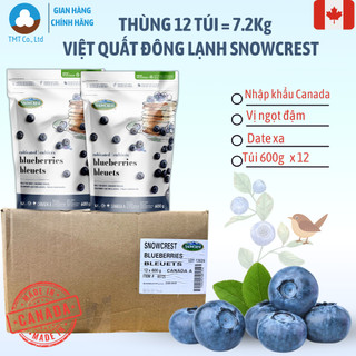   Canda  Thùng 12 gói Việt quất tươi đông lạnh Snowcrest Blueberry 7.2kg   Date 26.05.27  