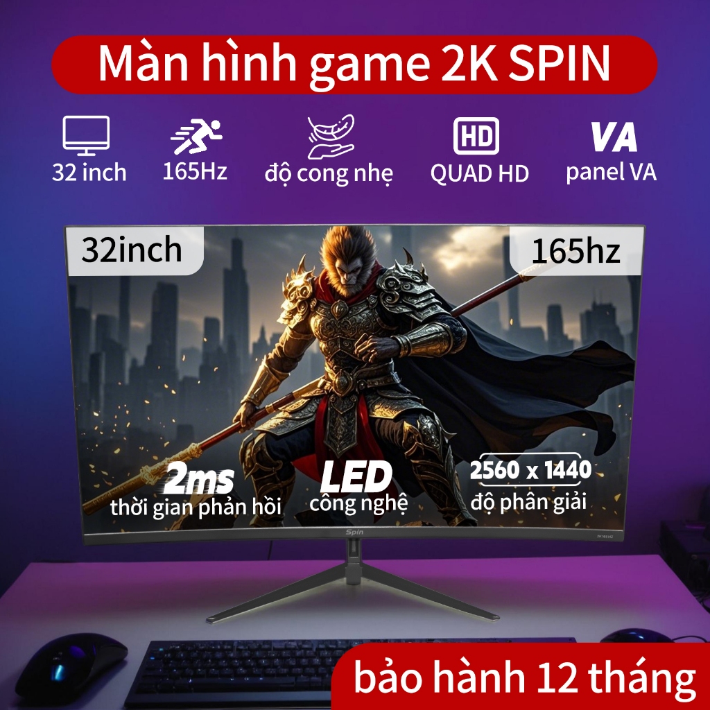 Màn Hình Spin Gaming Cực Lớn 32/34 Inch 2K Bộ đôi 165/180Hz 2ms tốc độ cao màu sắc sống động Chiếu màn hình | BigBuy360 - bigbuy360.vn