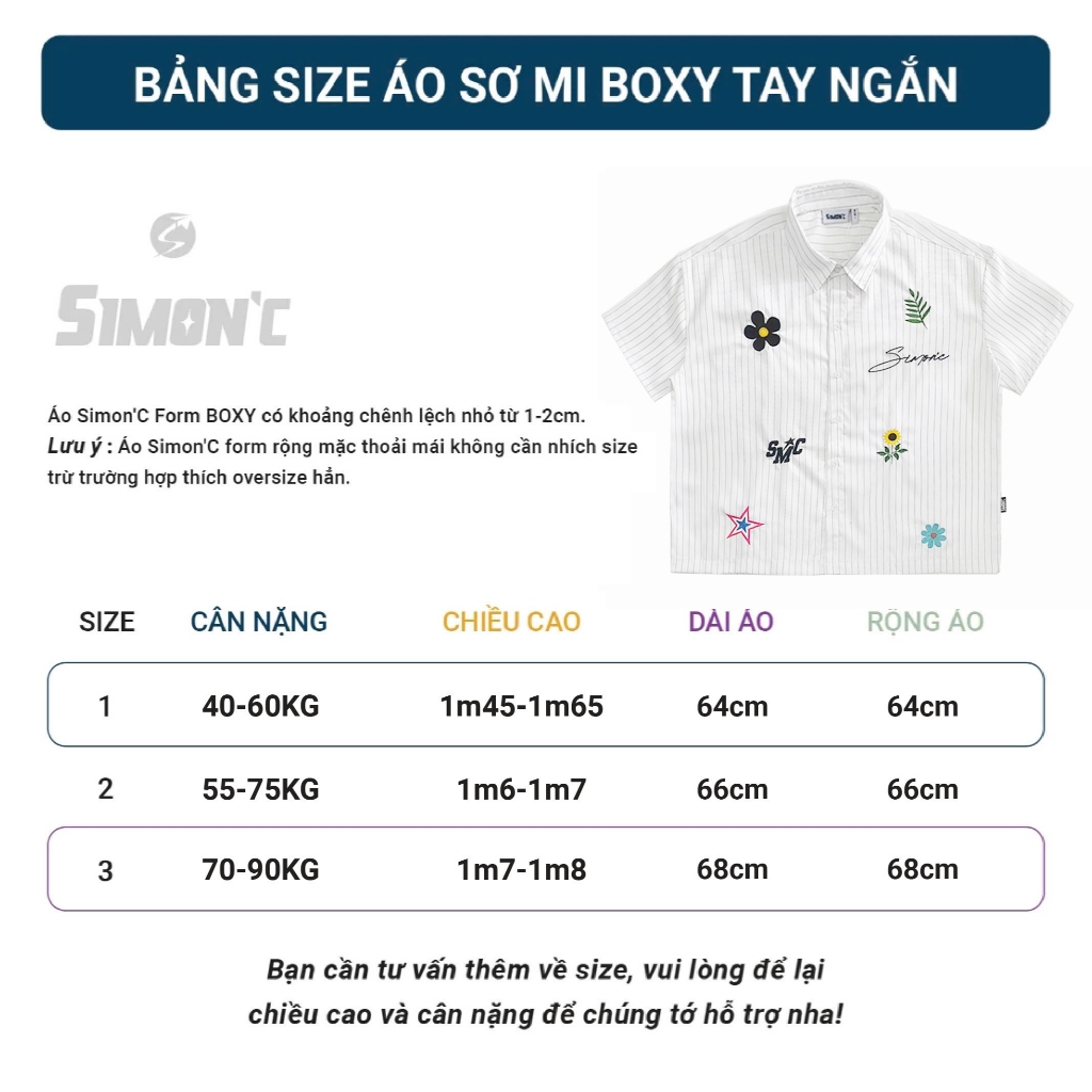 Áo Sơ Mi Boxy Thêu Nổi Sticker Simon'c Fresh Mode - Trắng Vải Tuytsi Tay Lỡ Nam Nữ Local Brand Thời Trang Form Boxy | BigBuy360 - bigbuy360.vn