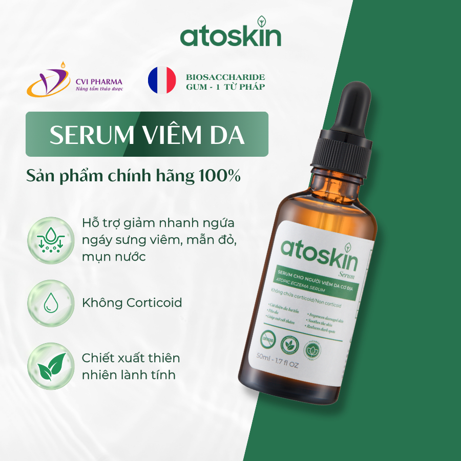 [Atoskin] Serum Viêm Da Cơ Địa – Giảm Ngứa, Bong Tróc, Phục Hồi Da Tổn Thương, Không Corticoid