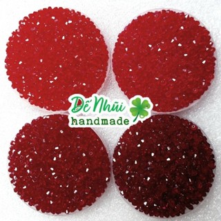 10gr (~250 hạt) Pha Lê Hình Thoi 3mm - Nhóm Màu Trắng, Hồng, Đỏ, Vàng, Cam, Tím