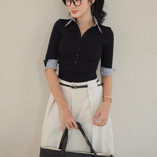 Seleen, Áo thun cổ sơ mi nút cài tay lửng, WT0149