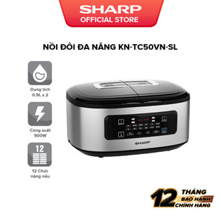 Nồi Đôi Đa Năng Sharp1.8 lít KN-TC50VN-SL, [Nồi Cơm Tốt Bền, Nấu Nhiều Món Cùng Lúc