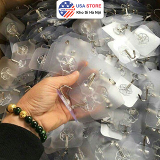 Combo 15 Móc Dán Tường Treo Đồ , Treo Phích Trong Suốt - Móc Dính Cường Lực Siêu Dính Đa Năng