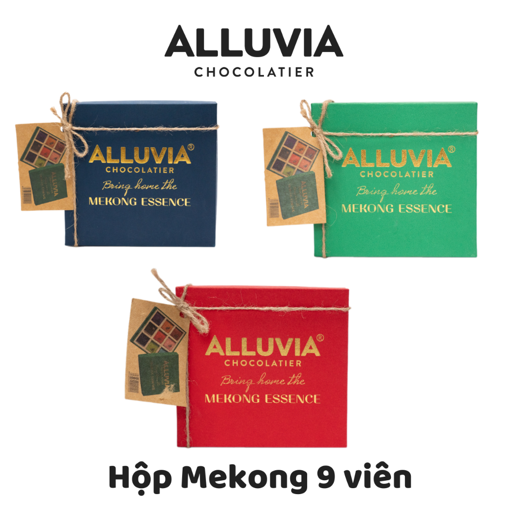 Hộp quà tặng socola nguyên chất Mekong Essence 9 viên Alluvia Chocolate