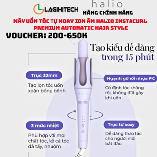 Máy Uốn Tóc Tự Xoay Ion Âm Halio instaCurl Premium Automatic Hair Style - Hàng Chính Hãng , Bảo Hành 1 năm