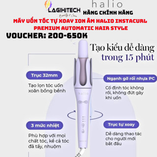   Lagihitech  Máy Uốn Tóc Tự Xoay Ion Âm Halio instaCurl Premium Automatic Hair Style - Hàng Chính Hãng  Bảo Hành 1 năm 