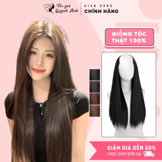  Tóc Giả Quỳnh Anh U06 – Kẹp Tóc Giả Nửa Đầu Loại Thẳng Dài Chuẩn Form Hàn Quốc – Phồng Dày Tự Nhiên Đội Không Lộ 
