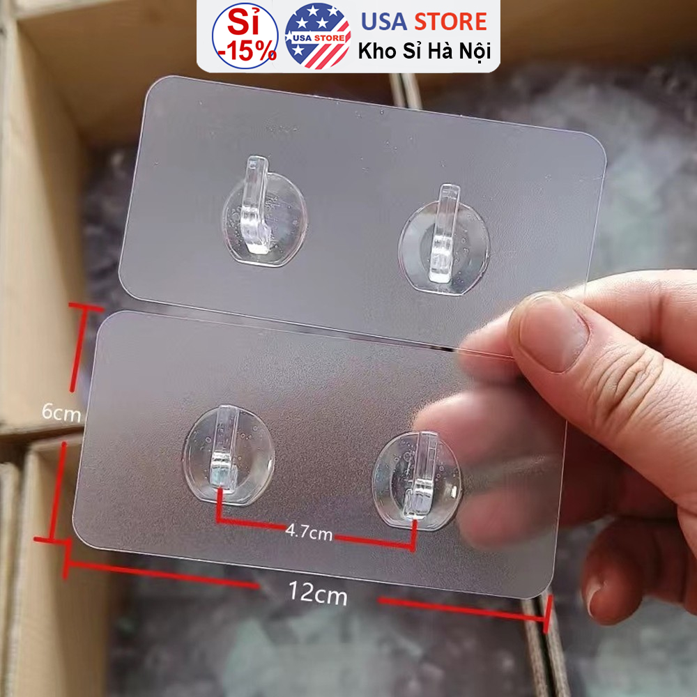 SET 4 Móc Treo Dán Tường 2 Móc Q2 - Chuyên Treo Bịch Giấy Rút Lau Đa Năng - Quà Tặng Kèm