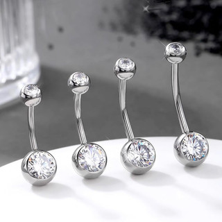 Khuyên Rốn Đá Trắng Basic Thép Y Tế Không Rỉ