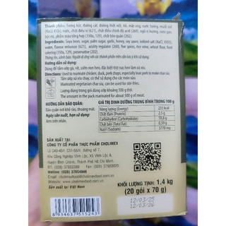 XỐT ƯỚP XÁ XÍU CHOLIMEX (1 HỘP 20 GÓI x 70G)