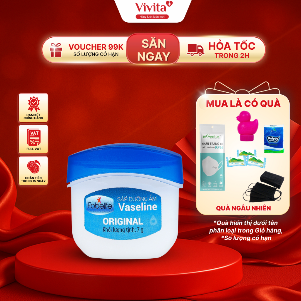 [🔥MUA LÀ CÓ QUÀ] Sáp dưỡng ẩm Vaseline Fobelife làm mềm da, làm dịu da, cải thiện da bị khô (50g)