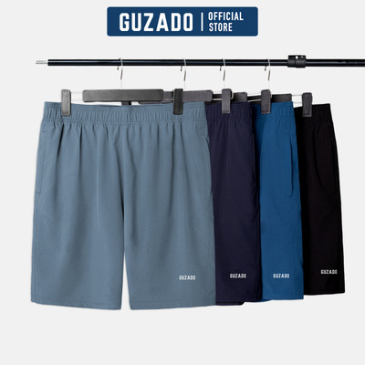 Quần Short Nam Bigsize GUZADO Vải Gió Thoáng Khí, Cạp Chun, Dây Rút Điều Chỉnh Thoải Mái GSR07-GASR25S007