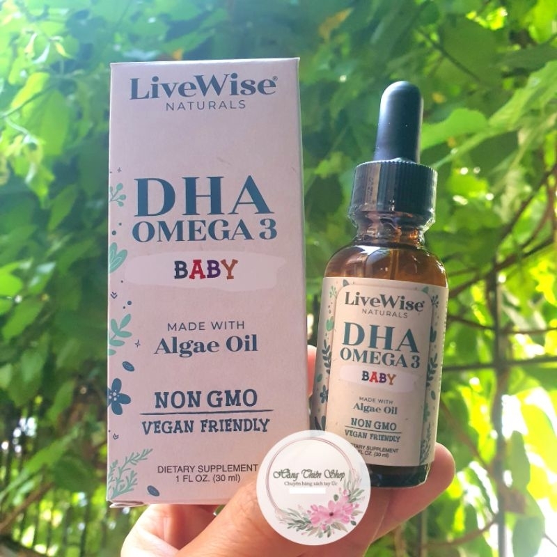 (Bill Mỹ) DHA Omega-3 hữu cơ dạng giọt cho bé LiveWise Baby - 30ml