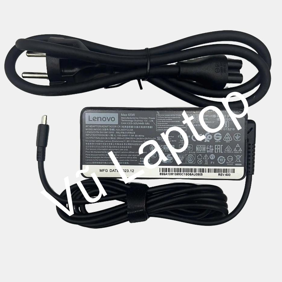Sạc laptop Lenovo Thinkpad E480, E485, E580, E490, L380, L480, L580 20V - 3.25A Type C (USB-C) - ZIN