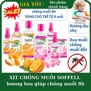 (Chống muỗi 8h) Xịt, Bôi Chống Muỗi Soffell hương hoa , Hương Cam Chính Hãng - cho bé từ 4t