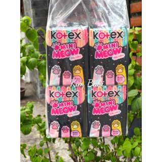  Combo 8 gói Băng Vệ Sinh Kotex Mini Meow Siêu Mềm Có Cánh 24cm 8 Miếng 