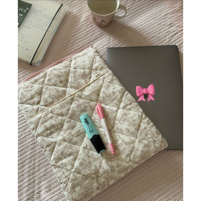 Ipad+ Laptop bag (sẵn) | Túi hai ngăn, dáng dọc đựng máy tính nhỏ gọn và tiện lợi