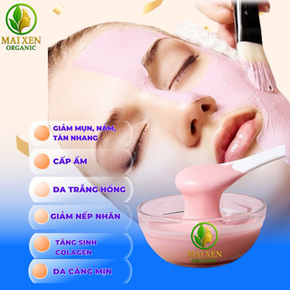 [100gr] Bột Mặt Nạ Dẻo Collagen Hoa Hồng Cao Cấp (Mask dẻo) - Dưỡng trắng, giảm mụn, giảm nám, tàn nhang, chống lão hoá