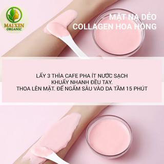 [100gr] Bột Mặt Nạ Dẻo Collagen Hoa Hồng Cao Cấp (Mask dẻo) - Dưỡng trắng, giảm mụn, giảm nám, tàn nhang, chống lão hoá