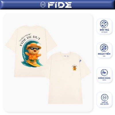 Áo thun FIDE JoyBear unisex form rộng local brand cổ tròn oversize - AT174