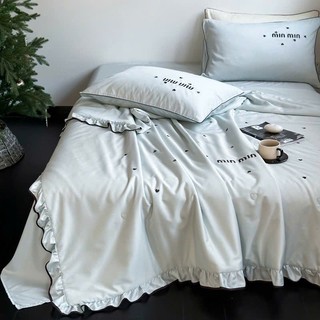 Bộ chăn ga gối 4 món MIN MIN Decor chất liệu phi lụa mát lạnh