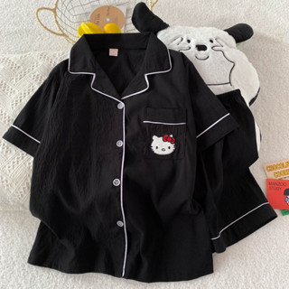 [Sẵn] Bộ ngủ pyjama đồ ngủ nữ mềm mát mặc nhà kitty trơn