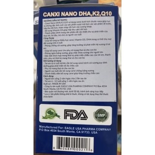 Viên uống Canxi nano USA hộp 100 viên của Mỹ