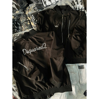 Áo khoác bomber khoá dsq thêu sau tặng ghim băng d2 3 khoá