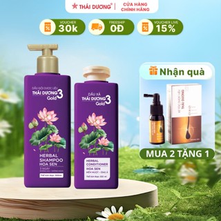[live] combo bo Dầu gội thái dương 3 gold chai 500ml, hoa sen + dầu xả thái dương 3 chai 333ml tặng xịt tóc 30ml