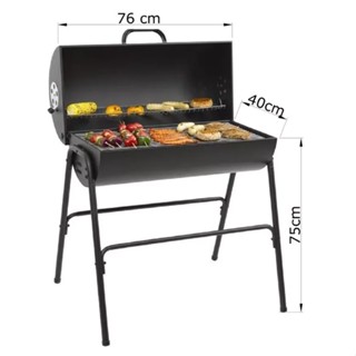 Bếp nướng BBQ, lò nướng ngoài trời Barrel, bếp nướng than hoa không khói 7-10 người ăn, BH 12 tháng