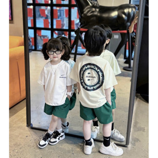 bộ áo phông quần cộc tròn mix quần xanh cho bé trai , set áo thun quần short bé trai , bé gái , kid genz