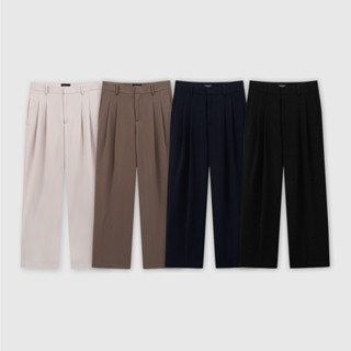 Quần âu nam ROWAY vải chéo Hàn, co giãn nhẹ, Basic Trousers
