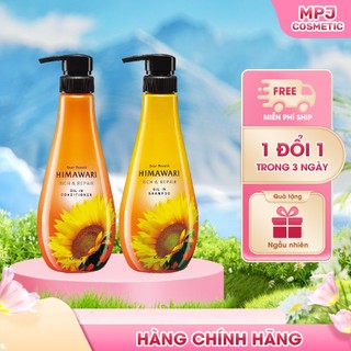Combo Dầu Gội Và Xả Phục Hỗi Tóc Hư Tổn Kracie Dear Beautie Himawari Oil In Rich & Repair (500mL)