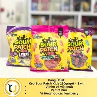 (HÀNG ÚC) Kẹo chua dẻo phủ đường SOUR PATCH KIDS 190gr