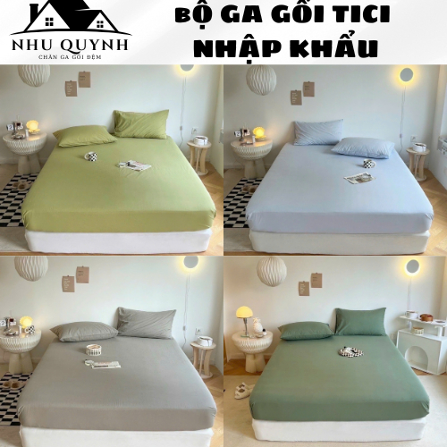 Ga gối cottong TC ga trải giường TC hàng nhập vỏ gối 50x70cm Ga Free size bo chun theo yêu cầu