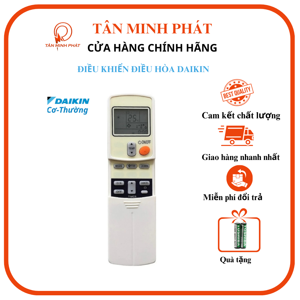 Remote máy lạnh Daikin cơ (thường không Inverter). Tân Minh Phát