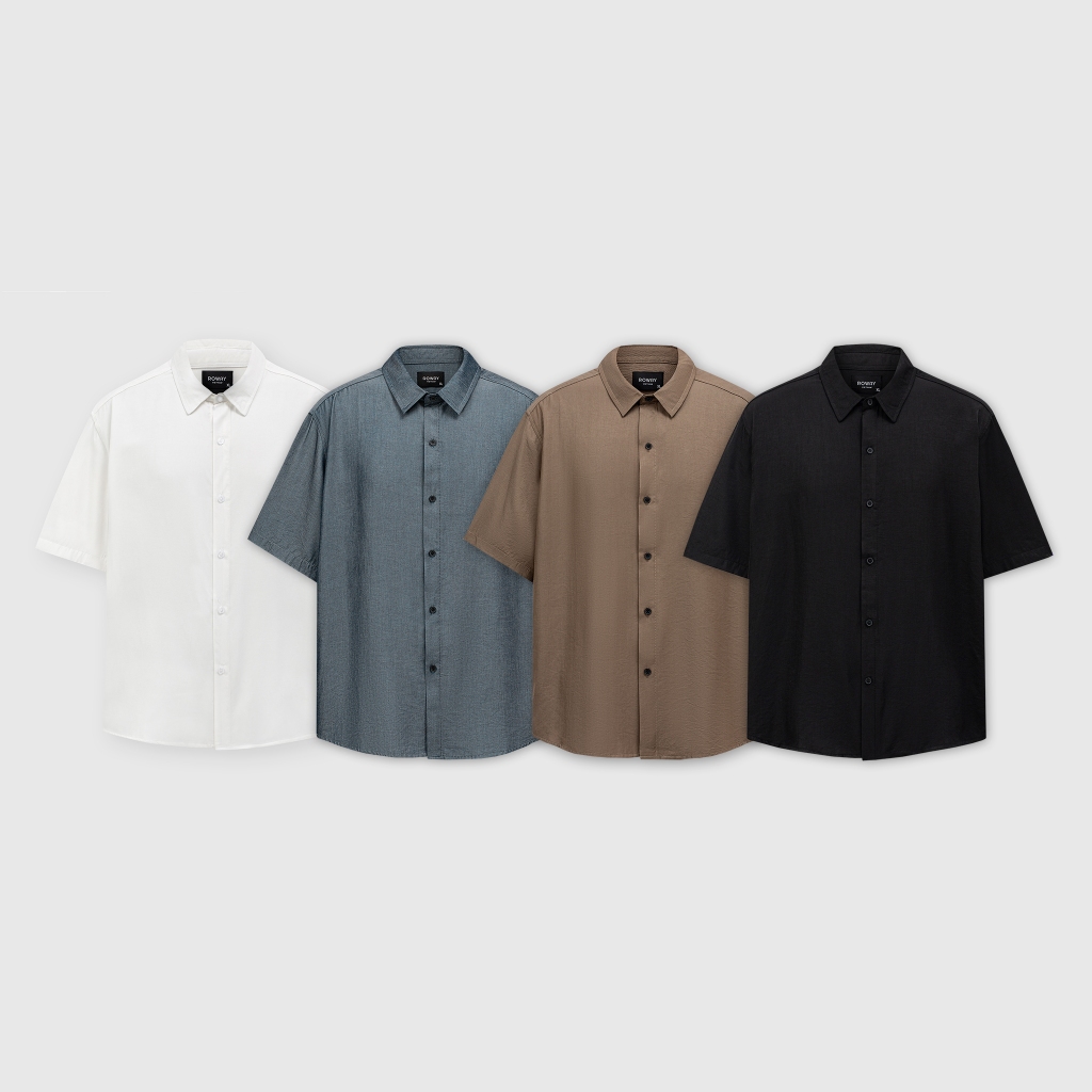 Áo sơ mi ROWAY form regular | Cộc tay đũi tơ