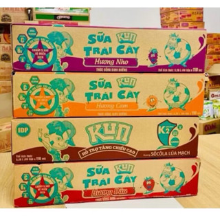 Sữa Kun Đủ Vị Thùng 48 Hộp x 110ml Dâu/Cam/nho ( Hàng Có thẻ Đổi Quà )