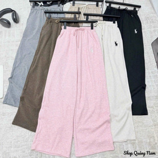  Quần len nữ ống rộng chất len tăm chi tiết quần thêu ngựa hàng Qccc 