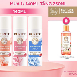 Combo Xịt Khử Mùi Purité 140ML + Tặng Sữa Tắm Thiên Nhiên Purité 250ML